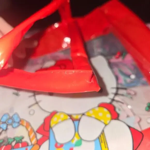 Vintage Sanrio Hello Kitty Cherries Plastic Tote Bag - 90s - Picture 8 of 9